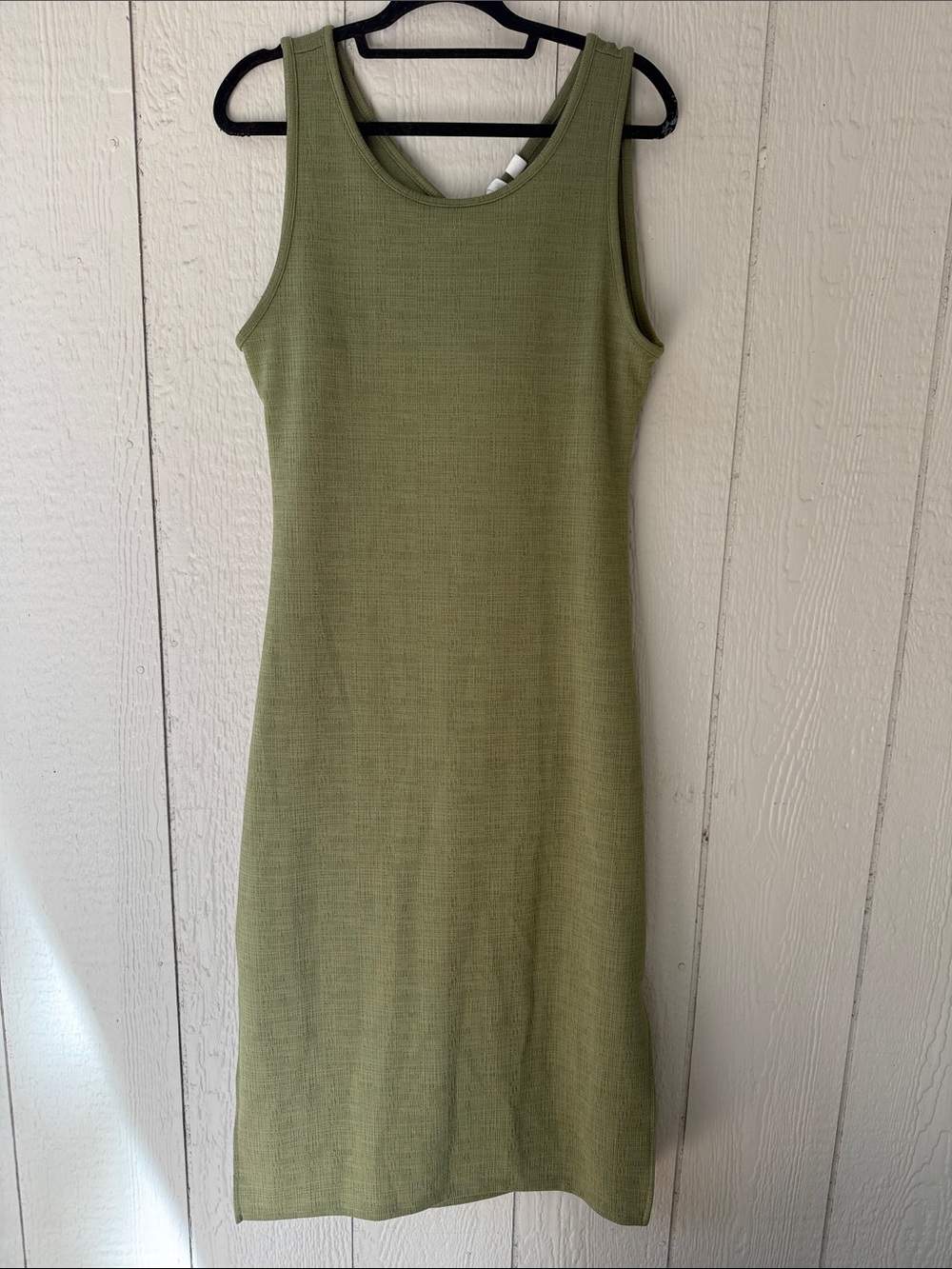 Roxy Olive Ribbed Tank Midi Dress